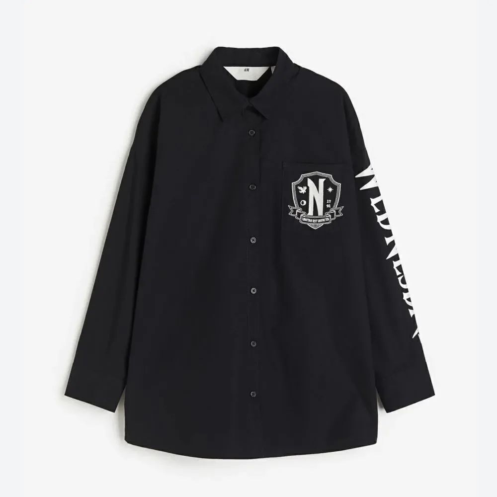 H&M Girls Black & White Button Down Shirt(Size 9-10yrs)